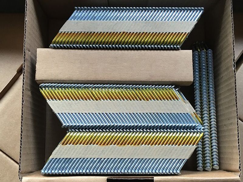Electroplated galvanized ring patterned half cap paper nail arrangement