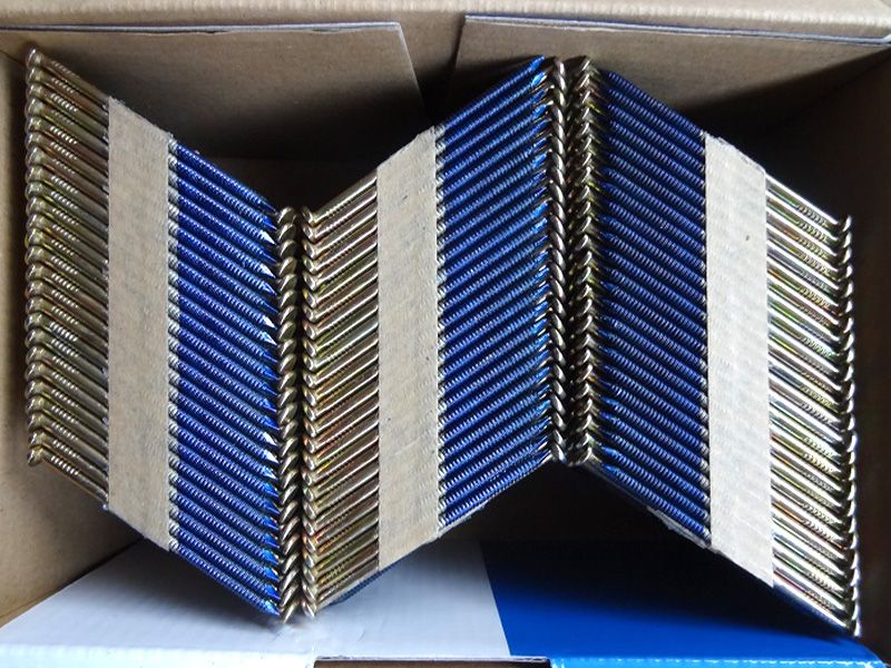 Electroplated galvanized ring patterned half cap paper nail arrangement
